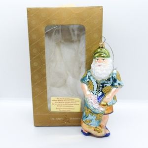 🎄 *Dillards* Tropical Beach Seashell Santa Glass Ornament